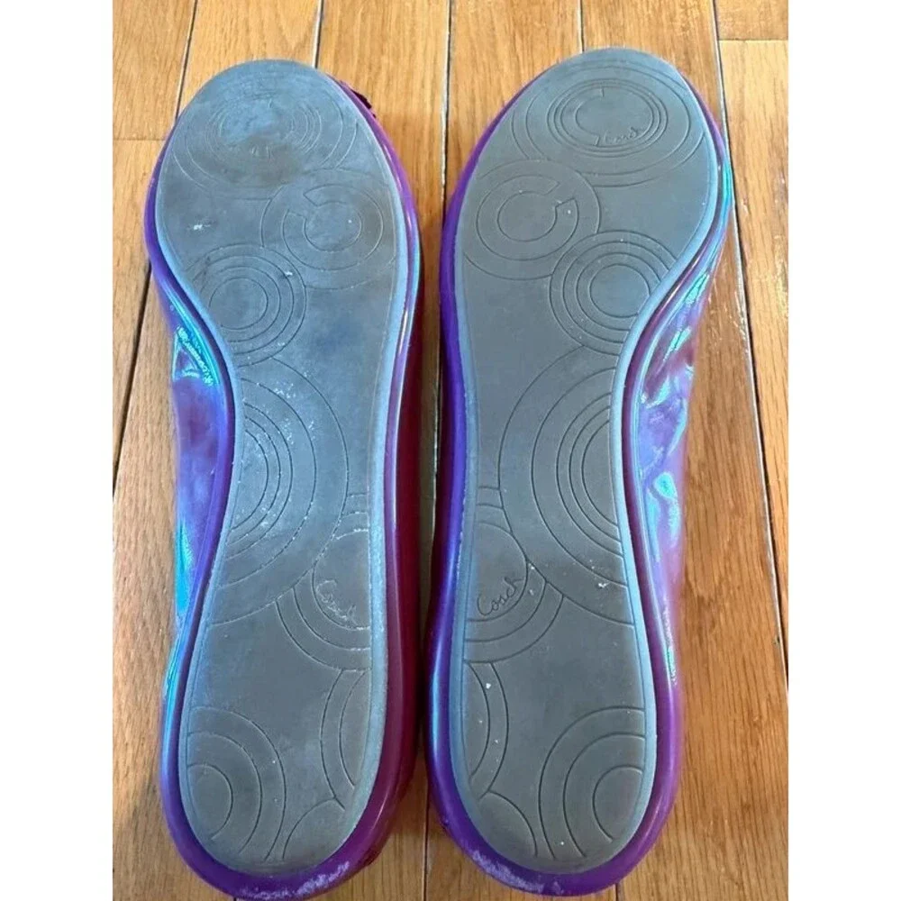 Coach Poppy Caper Violet Patent Leather ballet flats Shoes Sz 8
